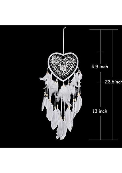 Kalp Boho Dream Catcher, LED Işık ile Kalp Şeklinde Dream Catcher Kolye Kızlar Için Boho Tarzı Dekorasyon Hediyeler (Yurt Dışından)