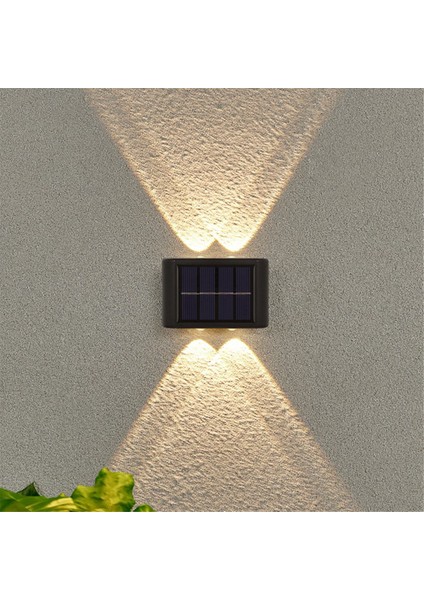 4 Adet Güneş Duvar Lambası Açık Su Geçirmez Güneş Enerjili Işık Yukarı ve Aşağı Ev Bahçe Dekorasyonunu Aydınlatır Güneş Işıkları, A (Yurt Dışından)
