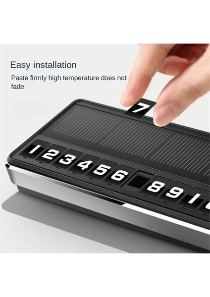 1 Adet Güneş Enerjili Araba Telefon Numarası Plaka LED Aydınlatma Geçici Park Kartı Gizli Plakalar Çoklu Numara Park Aletleri (Yurt Dışından) indirimleri