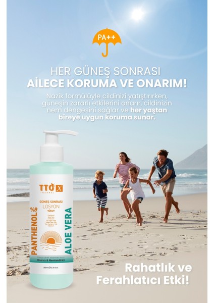 x Aloe Vera Losyon Güneş Sonrası Bakım, Nemlendirici, Ferahlatıcı, Yatıştırıcı 200 ml fiyatları