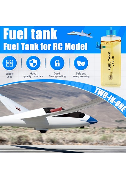 Yakıt Tankı Petrol Şeffaf Plastik Şişe 750CC Cnc Rc Gaz ve Nitro Uçak Için (Yurt Dışından)