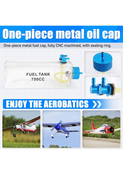 Yakıt Tankı Petrol Şeffaf Plastik Şişe 750CC Cnc Rc Gaz ve Nitro Uçak Için (Yurt Dışından)