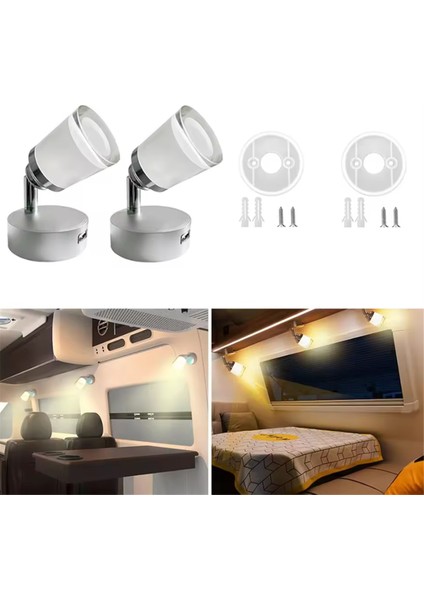 USB LED Rv Okuma Işığı Spot Işığı Başucu Lambası Araba Rv Karavan Iç Duvar Aplik 12-24V 3W Iç Aydınlatma (Yurt Dışından) fiyatları