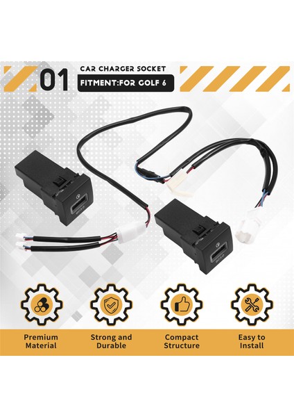 Araba Çift Qc3.0 Hızlı Şarj Soketi 12V/24V USB Şarj Soketi Güç Adaptörü Vw Golf 6 Jetta 5 2006-2012 (Yurt Dışından)