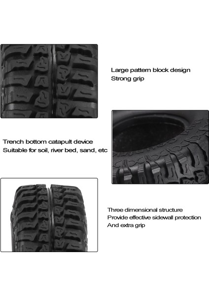 4 Adet 100MM 1.9 Kauçuk Lastikler Lastikler Tekerlek 1/10 Rc Paletli Araba Eksenel SCX10 90046 AXI03007 Traxxas Trx4 D90 Tamiya CC01 (Yurt Dışından)
