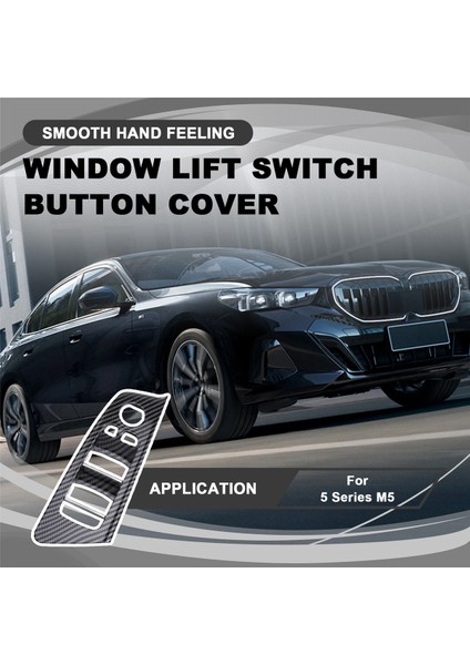 Bmw 5 Serisi M5 G30 G31 G38 F90 2017-2020 525 528 530 540 Rhd Karbon Fiber Için Araba Iç Kapı Cam Anahtarı Kapağı (Yurt Dışından) fırsatları