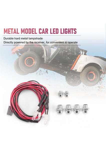 6 LED Işık Kiti 2 Beyaz 2 Kırmızı 2 Mavi 1/10 1/8 Traxxas Hsp SCX10 D90 Hpı Rc Araba Için (Yurt Dışından)