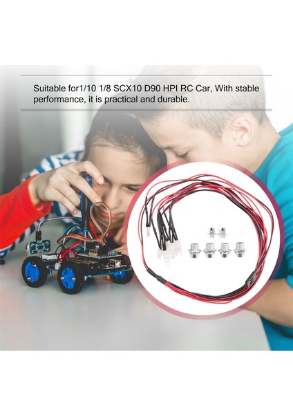 6 LED Işık Kiti 2 Beyaz 2 Kırmızı 2 Mavi 1/10 1/8 Traxxas Hsp SCX10 D90 Hpı Rc Araba Için (Yurt Dışından)