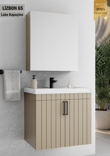 Lizbon 65 cm Lake Kapuçino Banyo Dolabı