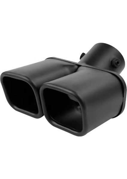 Giriş 63MM Çift Çıkışlı Araba Egzoz Ucu Paslanmaz Çelik Siyah Egzoz Uçları Susturucu Kuyruk Çift Boru Boru Uçları (Yurt Dışından)