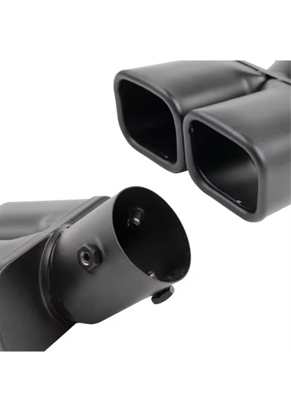 Giriş 63MM Çift Çıkışlı Araba Egzoz Ucu Paslanmaz Çelik Siyah Egzoz Uçları Susturucu Kuyruk Çift Boru Boru Uçları (Yurt Dışından)