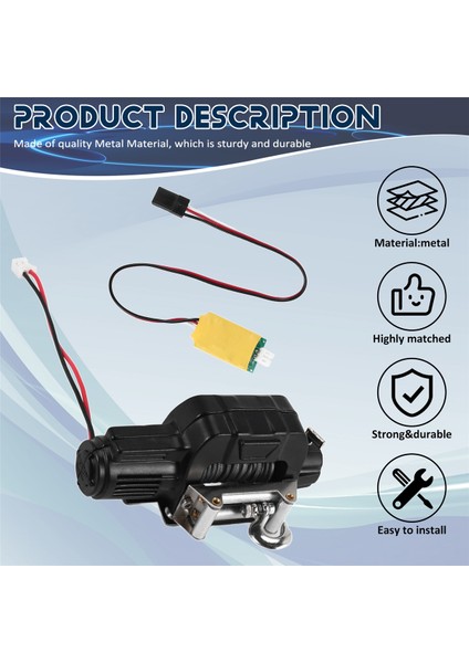 1/10 Rc Paletli Araba Eksenel SCX10 Traxxas Trx4 Yükseltme Parçaları Aksesuarları Için 3ch Kontrol Hattı ile Metal Otomatik Vinç, B (Yurt Dışından) fırsatları