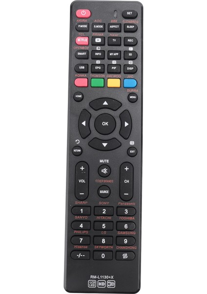 RM-L1130 +X Tv Uzaktan Kumandası Evrensel Akıra Aoc Bbk Elenbreg Prıma Openbox Thomson Daewoo Jvc Akıllı Tv Için (Yurt Dışından)