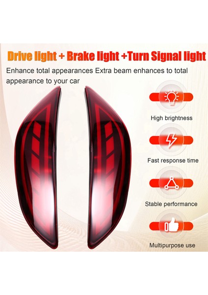 Hyundai Accent Verna Solaris Brio 2008-2015 Için Araba LED Arka Tampon Işığı Arka Reflektör Fren Sis Lambası Sinyal Lambası (Yurt Dışından)