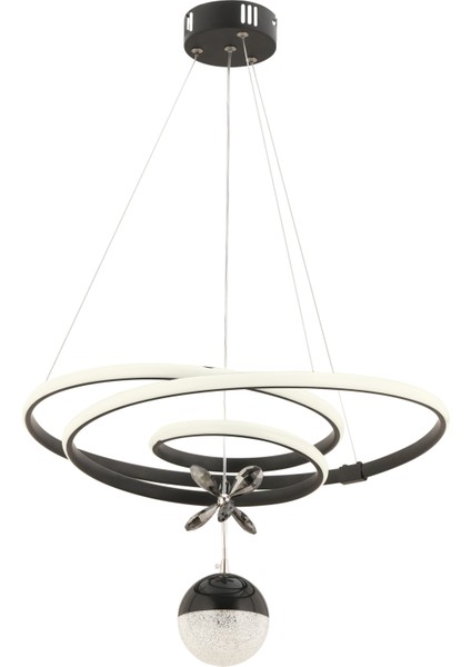 Istanbul Avize Siyah Cherry Beyaz Power Ledli Modern LED Avize