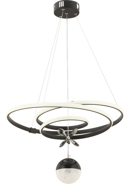 Istanbul Avize Siyah Cherry Beyaz Power Ledli Modern LED Avize