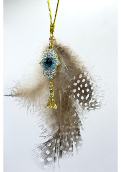 Tüylü Parlak Taşlı Hamse Lastikli Araba Dikiz Ayna Süsü, Püsküllü Yeni Araba Hediyesi modelleri