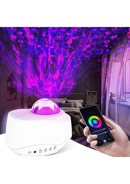 Galaxy Projektör, Bluetooth Hoparlör Uzaktan Kumandalı Yıldız Projektör Gece Lambası, Galaxy Lights Projektör (Yurt Dışından)