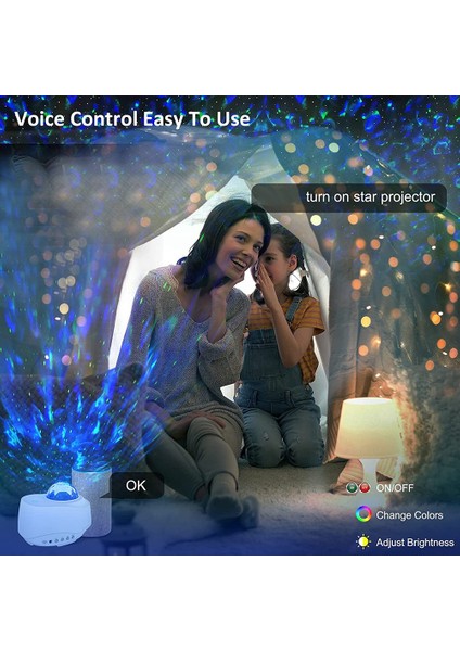 Galaxy Projektör, Bluetooth Hoparlör Uzaktan Kumandalı Yıldız Projektör Gece Lambası, Galaxy Lights Projektör (Yurt Dışından)
