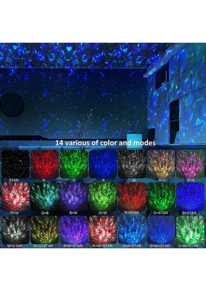 Galaxy Projektör, Bluetooth Hoparlör Uzaktan Kumandalı Yıldız Projektör Gece Lambası, Galaxy Lights Projektör (Yurt Dışından)