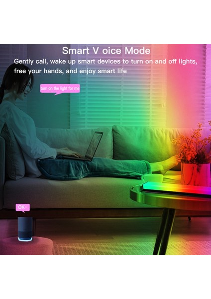 Wifi Akıllı LED Işık Çubuğu Rgb Atmosfer Işığı Müzik Senkronizasyon Tv Duvar Bilgisayar Oyun Odası Dekorasyon Gece Lambası (Yurt Dışından)