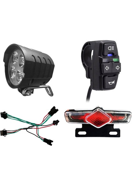 Ebike Far Arka Lambası DK336 Seti Ön/arka Işık Elektrikli Bisiklet LED Işıkları Seti 36V 48V 52V 60V Için (Yurt Dışından)