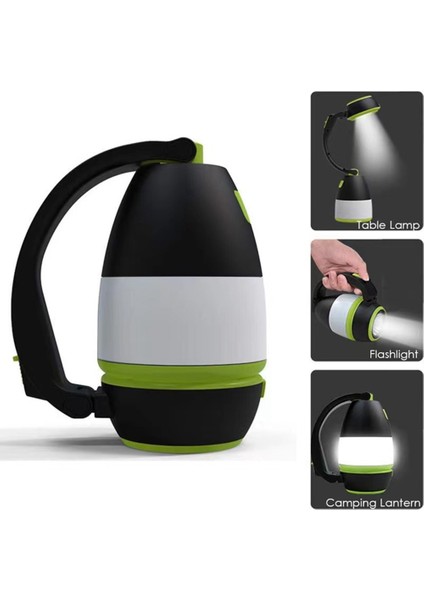 3'ü 1 Arada Çok Işlevli LED Kamp Işıkları USB Şarj Edilebilir Acil Durum El Feneri Iç Mekan Masa Lambası Dış Mekan Kamp Işıkları (Yurt Dışından)