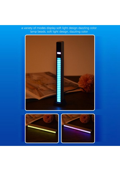 Rgb Ses Kontrol Alıcı Ritim Işığı Sesle Etkinleştirilen Alıcı Ritim Işığı 32 Bit Müzik Renkli LED Şerit Işığı (Yurt Dışından)