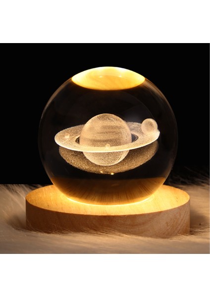 Parlayan Gezegen Galaxy Astronot Kristal Top Gece Işıkları USB Güç Sıcak Başucu Işık Noel Çocuk Hediye Gece Lambası (Yurt Dışından)
