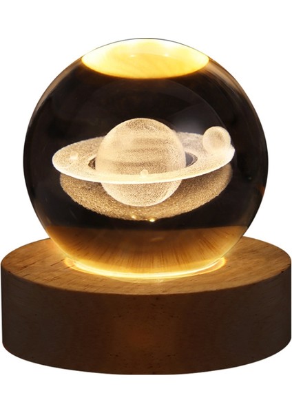 Parlayan Gezegen Galaxy Astronot Kristal Top Gece Işıkları USB Güç Sıcak Başucu Işık Noel Çocuk Hediye Gece Lambası (Yurt Dışından)