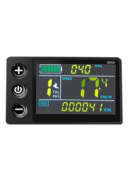 LCD-S866 Elektrikli Bisiklet Renkli LCD Ekran Göstergesi 24V 36V 48V Elektrikli Bisiklet Modifikasyonu, Su Geçirmez Konnektör (Yurt Dışından)