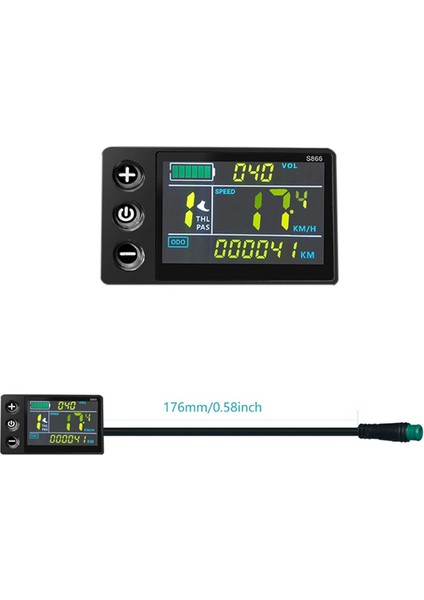 LCD-S866 Elektrikli Bisiklet Renkli LCD Ekran Göstergesi 24V 36V 48V Elektrikli Bisiklet Modifikasyonu, Su Geçirmez Konnektör (Yurt Dışından) fırsatları
