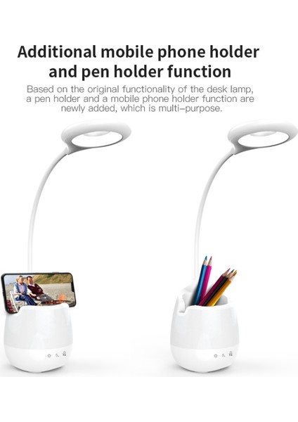 Gece Lambası Şarj Edilebilir Kitap Okuma Işığı Bluetooth Ses Rgb Renkli Masa Lambası Ev Ofis Için LED Masa Lambası (Yurt Dışından)