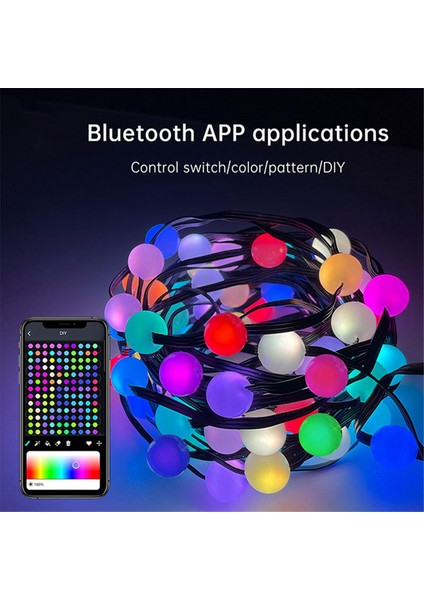 Akıllı LED Rgb Dize Işık Dış Mekan Dekorasyon Dıy Ev Dekor Dize Işıklar Lamba Su Geçirmez Gece Lambası Kamp Işık-B (Yurt Dışından)
