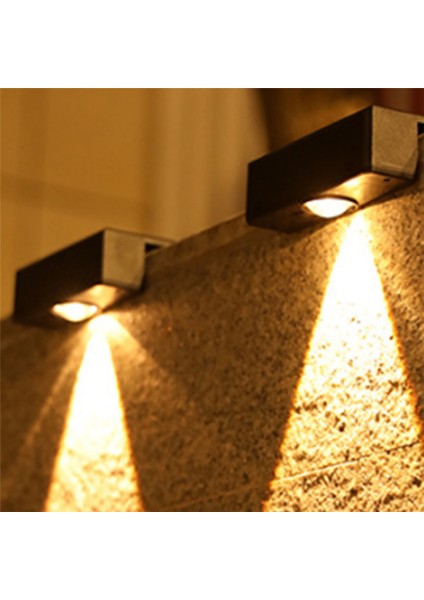 Açık Hava Güneş Enerjili Işıklar Güneş Işığı Bahçe Çit Lambası LED Su Geçirmez Güneş Enerjili Merdiven Işığı Yukarı ve Aşağı Avlu Sokak Duvar Lambası (Yurt Dışından)