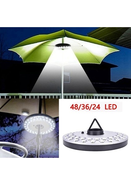 48 LED Ampul Dayanıklı Taşınabilir Direk Işık Açık Bahçe Avlu Çim Gece Işıkları Çadır Lambası Beyaz (Yurt Dışından)