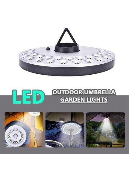 48 LED Ampul Dayanıklı Taşınabilir Direk Işık Açık Bahçe Avlu Çim Gece Işıkları Çadır Lambası Beyaz (Yurt Dışından)