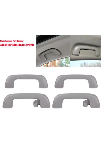 Toyota Corolla Yaris Rav4 74610-52020, 74610-52030 Için 4 Adet Ön ve Arka Iç Tavan Tavan Çekme Kolu (Yurt Dışından)