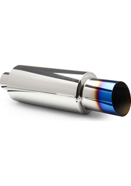 Evrensel Araba Evrensel Egzoz Borusu Susturucusu 2 Inç Giriş ve 3 Inç Çıkış Paslanmaz Çelik Susturucu Mavi Kuyruklu Boğaz (Yurt Dışından)