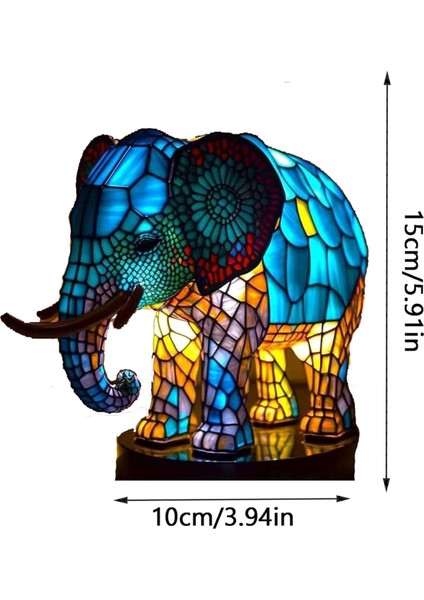 Hayvan Masa Lambası Boyalı Reçine Fil Lambası Masaüstü Gece Lambası Masa Gece Lambası, 3D Lekeli Hayvan Gece Lambası Lambası (Yurt Dışından)