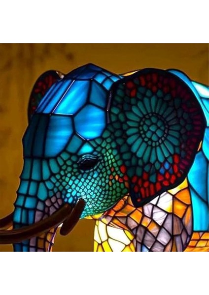 Hayvan Masa Lambası Boyalı Reçine Fil Lambası Masaüstü Gece Lambası Masa Gece Lambası, 3D Lekeli Hayvan Gece Lambası Lambası (Yurt Dışından)