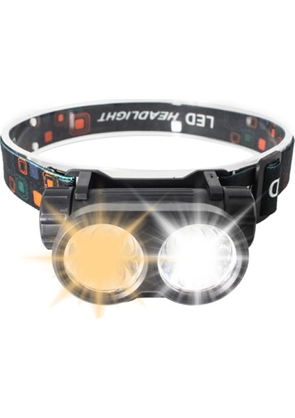 2led Güçlü Far Akıllı Gece Balıkçılık Uyarı Far Kırmızı ve Beyaz Işık USB Şarj Ayarlanabilir Far (Yurt Dışından)
