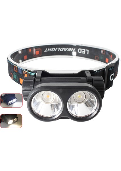 2led Güçlü Far Akıllı Gece Balıkçılık Uyarı Far Kırmızı ve Beyaz Işık USB Şarj Ayarlanabilir Far (Yurt Dışından)