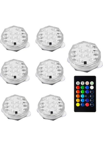 10LED Rgb Dalgıç Işık Sualtı LED Gece Lambası Yüzme Havuzu Işığı Açık Hava Vazo Balık Tankı Gölet Partisi-A (Yurt Dışından)