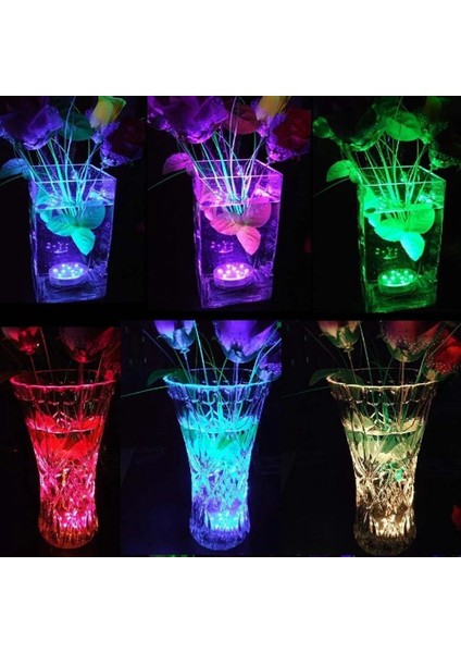 10LED Rgb Dalgıç Işık Sualtı LED Gece Lambası Yüzme Havuzu Işığı Açık Hava Vazo Balık Tankı Gölet Partisi-A (Yurt Dışından)