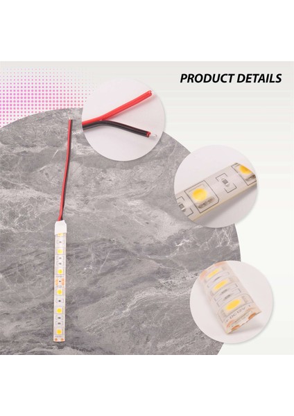 10CM Su Geçirmez Sıcak Beyaz 5050 LED Şerit Işıklar Dc 12V Karavan Tekne Araba (Yurt Dışından)