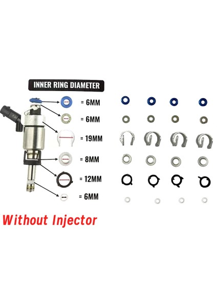 48 Adet/8 Takım Yakıt Enjektörü O-Ring Contası Tamir Takımı 06H998907A Audi A3 A4 A5 A6 Q5 Vw Golf Jetta cc 1.8 2.0t 06J998907A (Yurt Dışından)