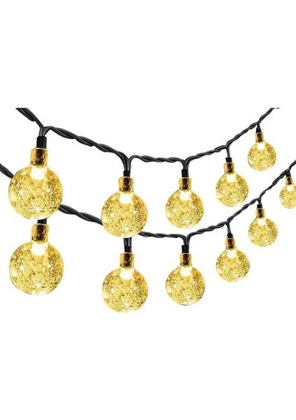 Güneş Dize Işıklar Açık 50 LED Su Geçirmez Kristal Küre Işıklar Bahçe Yard Düğün Dekor Için (Yurt Dışından)