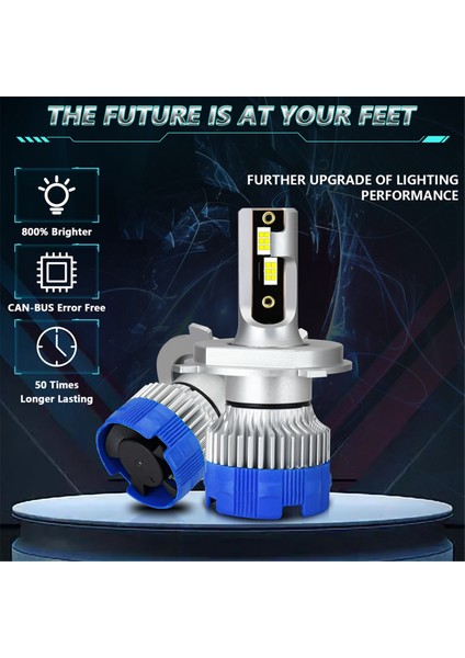 H4 LED Sis Farı Ampulleri, Araba Farı Canbus Işığı, 50W 5000LM 6000K Soğuk Beyaz Işık, Arabalar Için Drl Değişimi (Yurt Dışından)