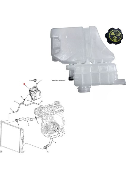 22948113 Chevrolet Camaro 2016-2023 Cadillac Ats Atsl Cts Için Kapaklı Araba Soğutma Suyu Geri Kazanım Tankı Rezervuar Tankı (Yurt Dışından)